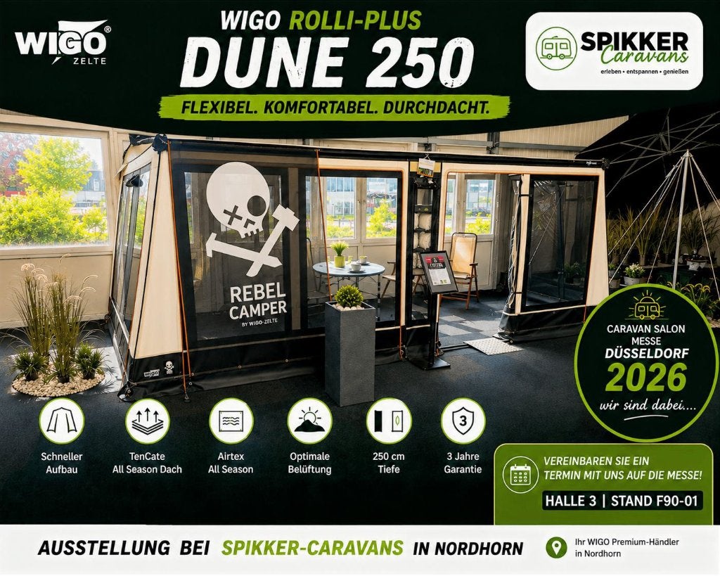 Caravan Salon Düsseldorf 2026 met WIGO..wij zijn erbij!, Bedrijf, Meer dan 6, Luifel, Knaus