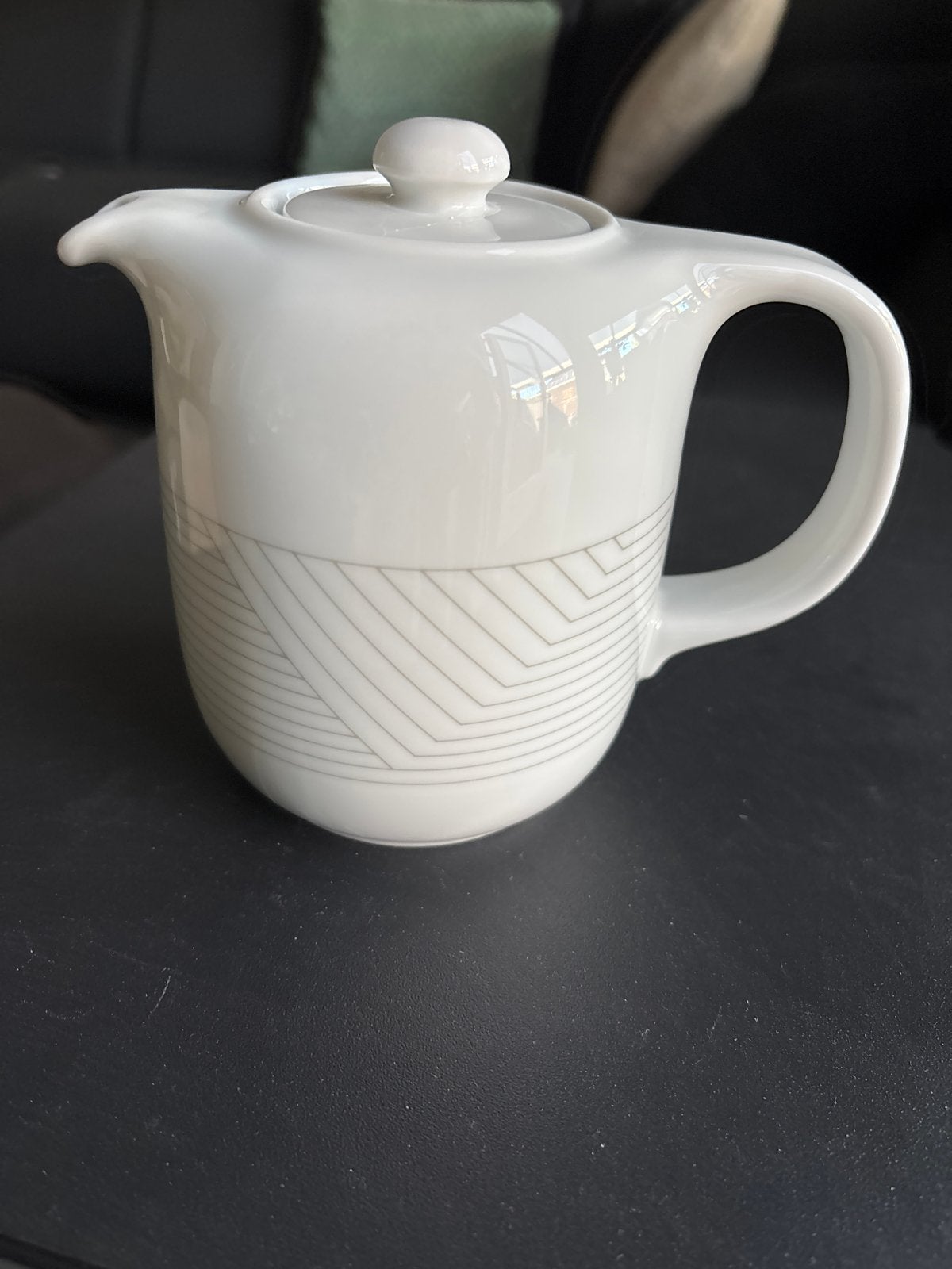 Mosa Holland Theepotje - Wit met geometrisch patroon, Huis en Inrichting, Keuken | Servies, Ophalen, Gebruikt, Overige merken