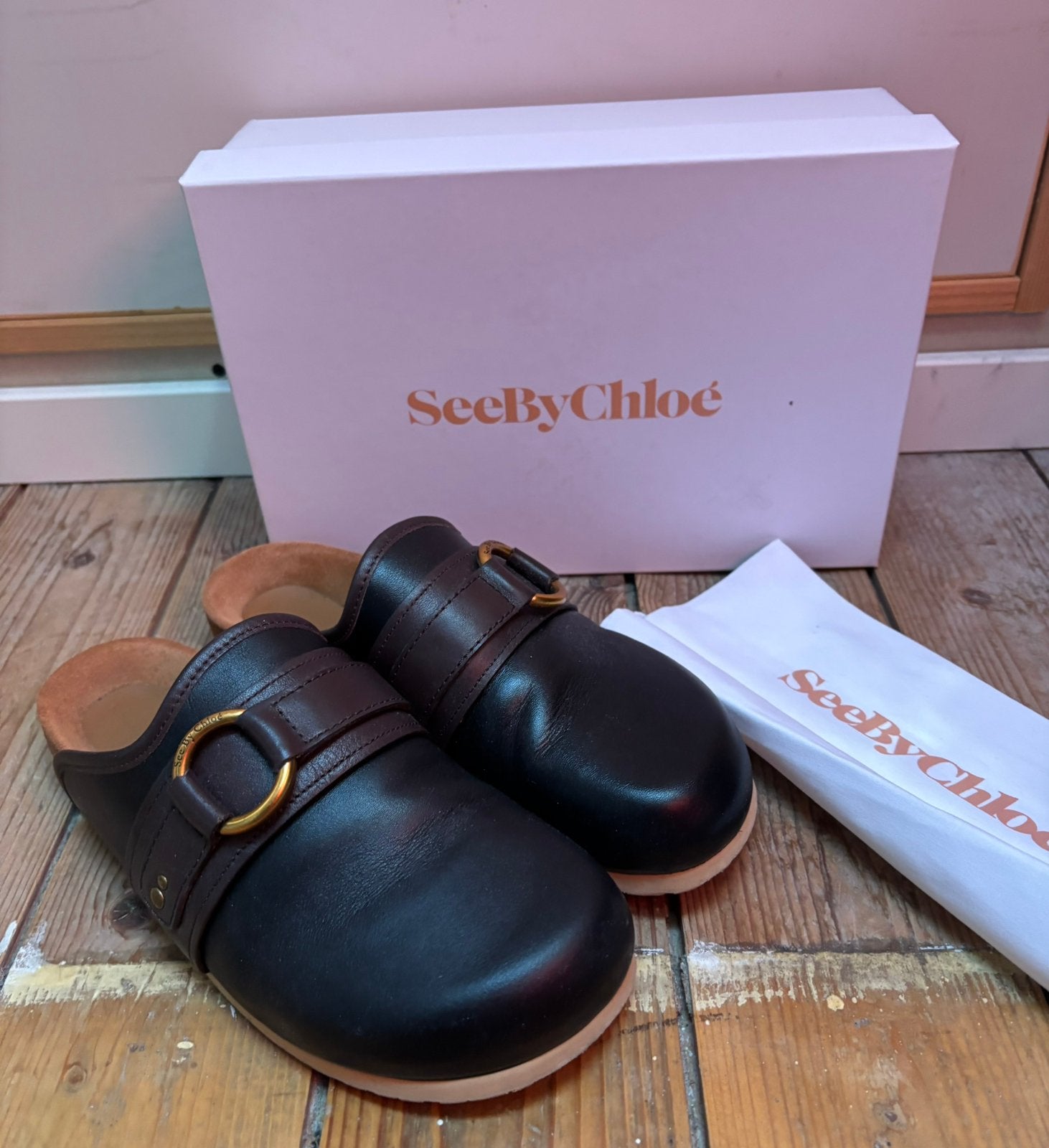 See by Chloé muiltjes muil schoenen 40 z.g.a.n., Kleding | Dames, Zwart, Zo goed als nieuw, Sandalen of Muiltjes, Ophalen of Verzenden
