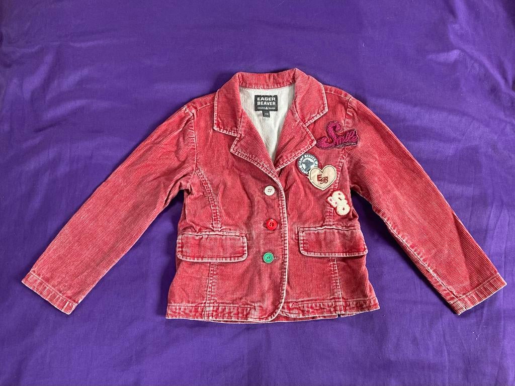 Vintage Eager Beaver Blazer/Jasje - Maat 116, Ophalen of Verzenden, Gebruikt, Meisje, Jas