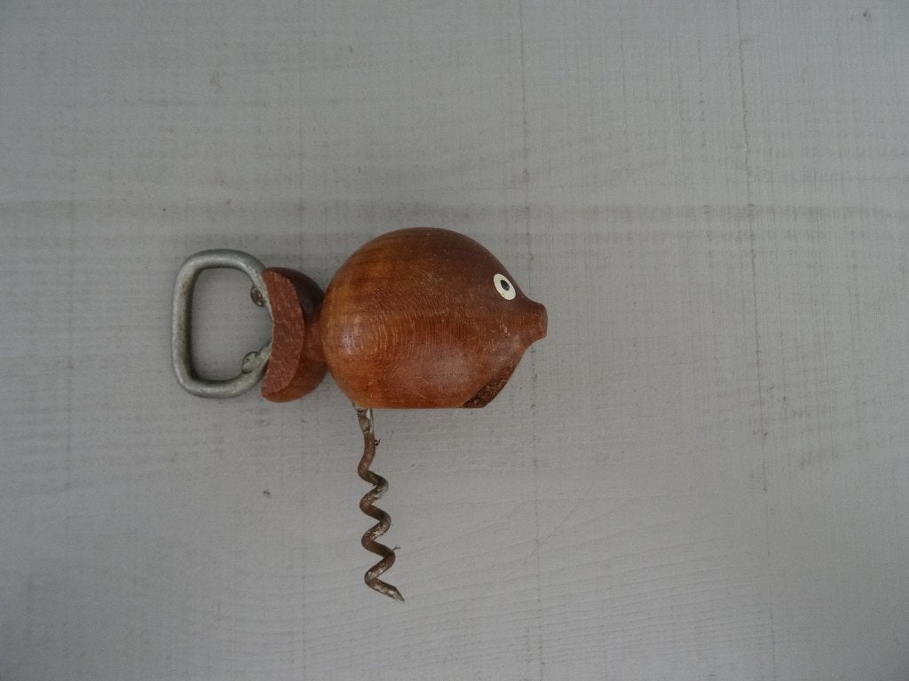Kurkentrekker vintage vis hout, Huis en Inrichting, Overige typen, Ophalen of Verzenden, Gebruikt