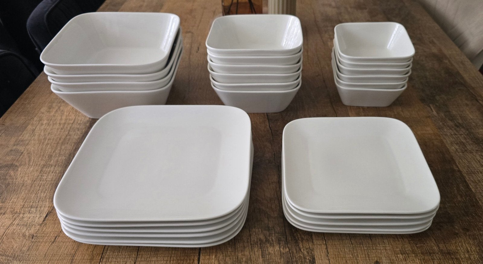 Nog nieuw wit, vierkant servies voor 6 personen, Ophalen, Nieuw, Bord(en), Modern