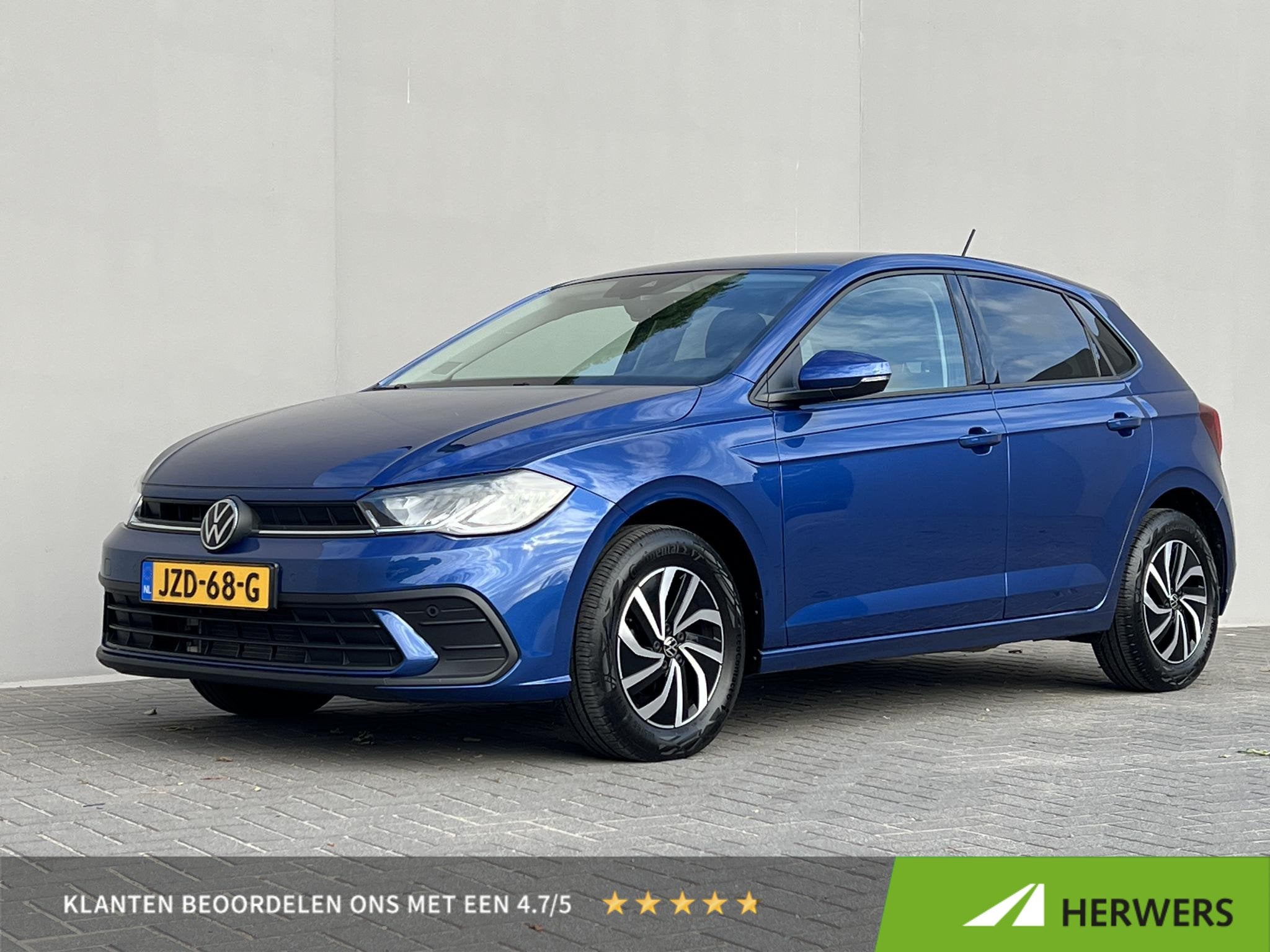 Volkswagen Polo 1.0 TSI Life Edition Automaat / Camera / Air, Stof, Gebruikt, 95 pk, Blauw