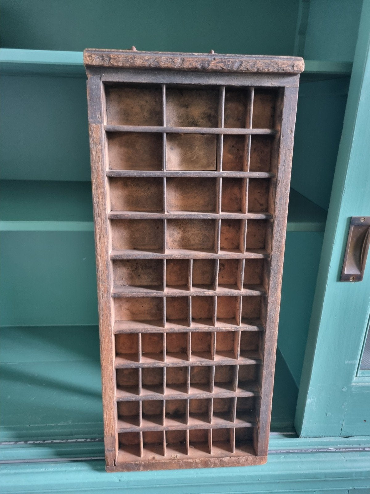 Antieke houten letterbak - Vintage opbergvakken, Antiek en Kunst, Ophalen of Verzenden