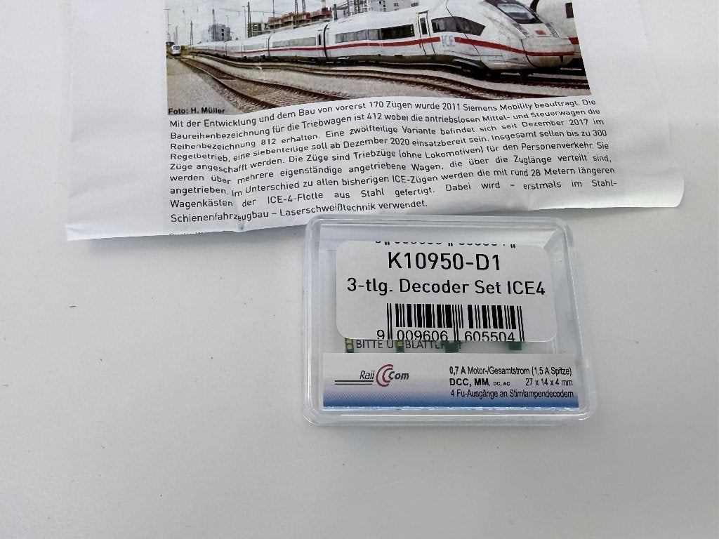 Kato/Lemke K10950-D1 - Decoderset (3delig) voor de ICE4, Hobby en Vrije tijd, Overige merken, Kato / Lemke, Overige typen, Nieuw