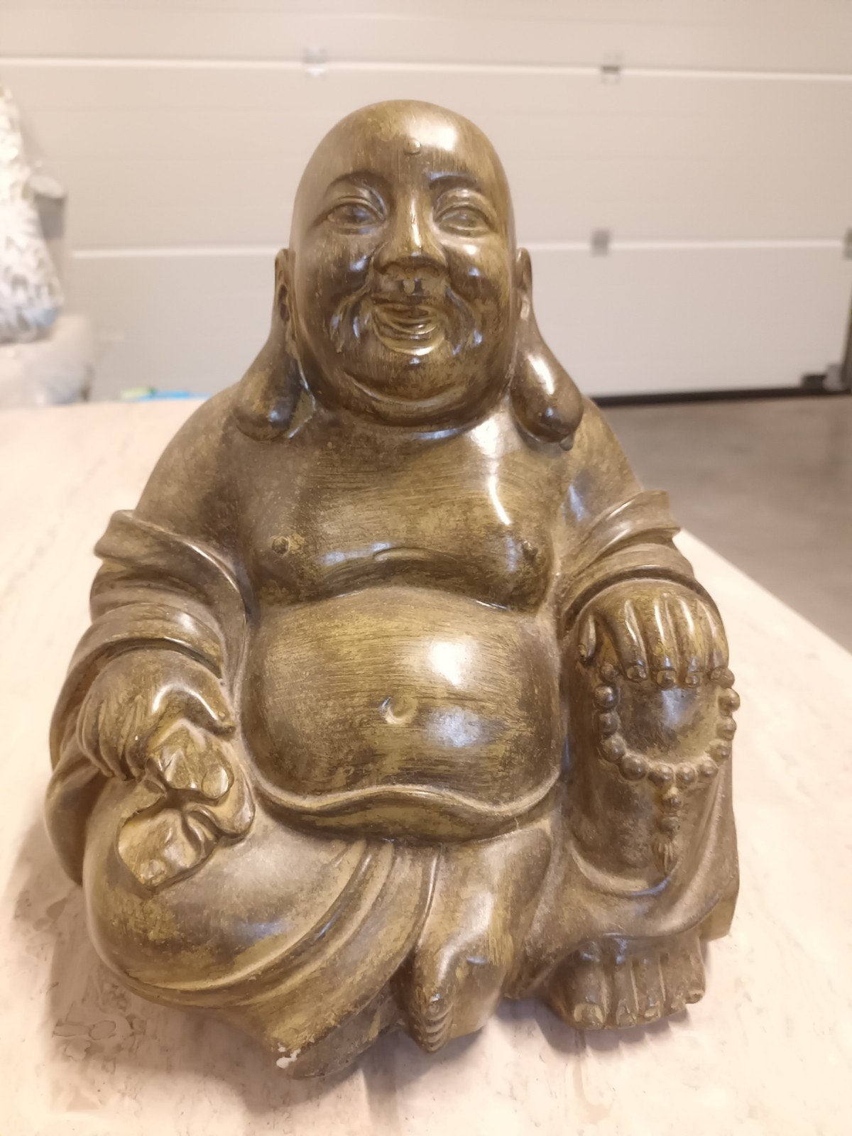 Boeddha beeldje H25cm, Ophalen, Gebruikt, Steen/keramiek, Bruin
