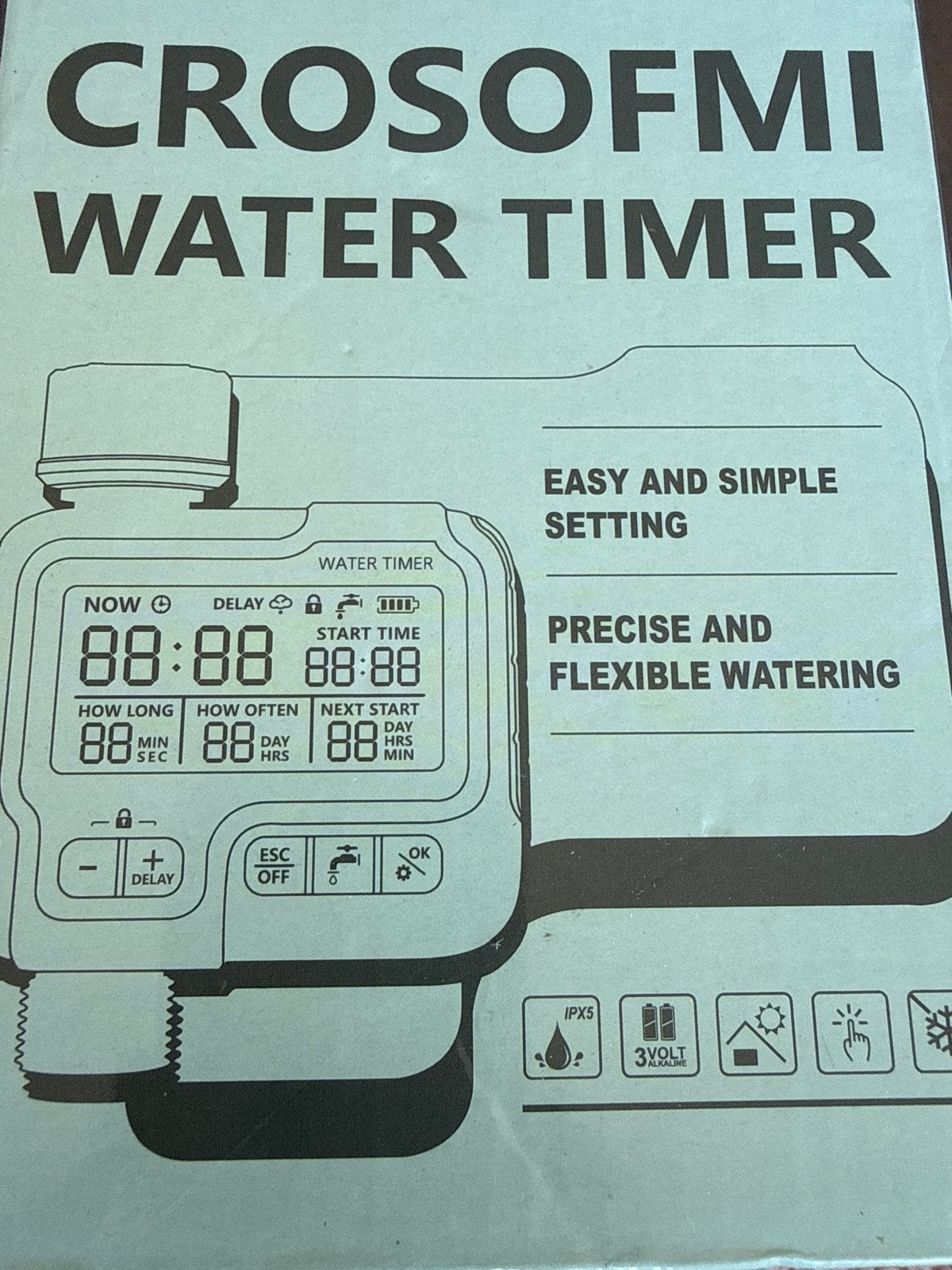 CROSOFMI Water Timer - Eenvoudige en nauwkeurige besproeiing, Ophalen of Verzenden, Nieuw, Overige typen