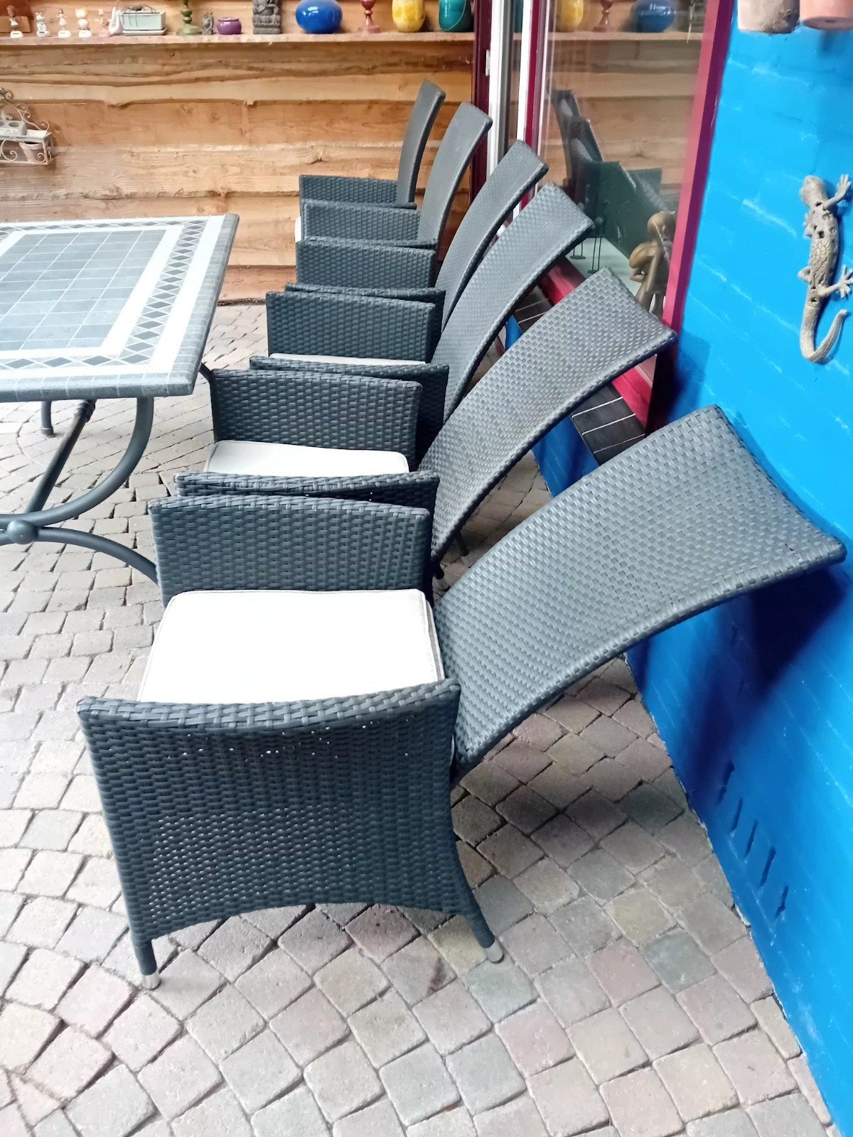 Bois Le Duc Tuinset met 6 verstelbare stoelen, Ophalen, Zo goed als nieuw, Wicker