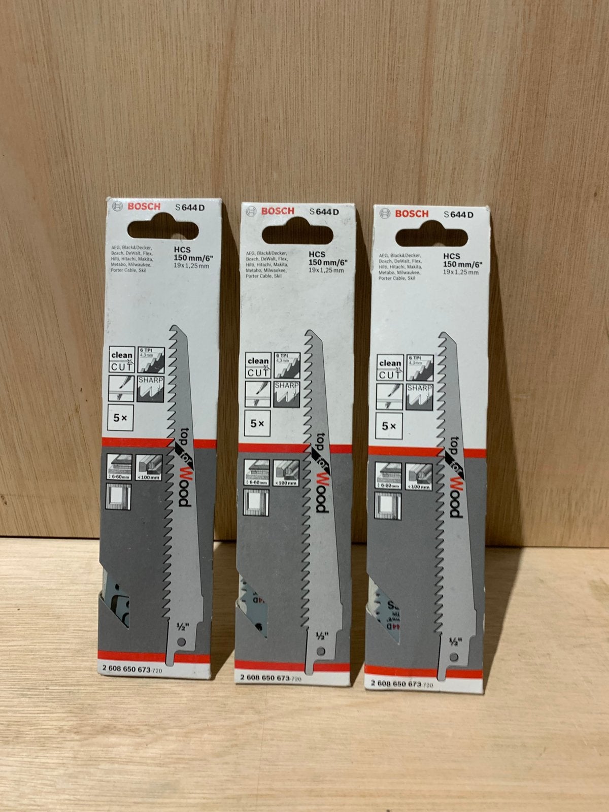 Bosch Reciprozaagbladen S644D – Nieuw – Verpakt per 5, Bosch, Nieuw, Ophalen of Verzenden, Bosch