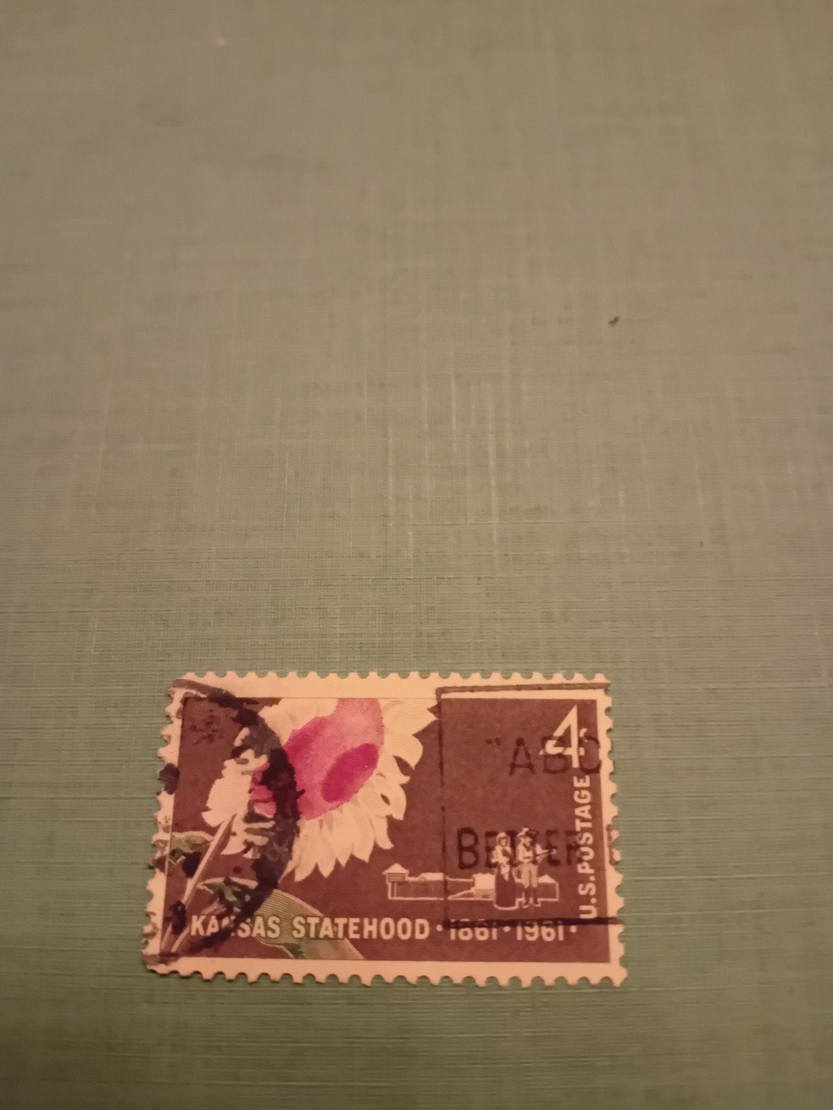 Amerikaanse postzegel Kansas Statehood 1861-1961, Ophalen of Verzenden, Gestempeld