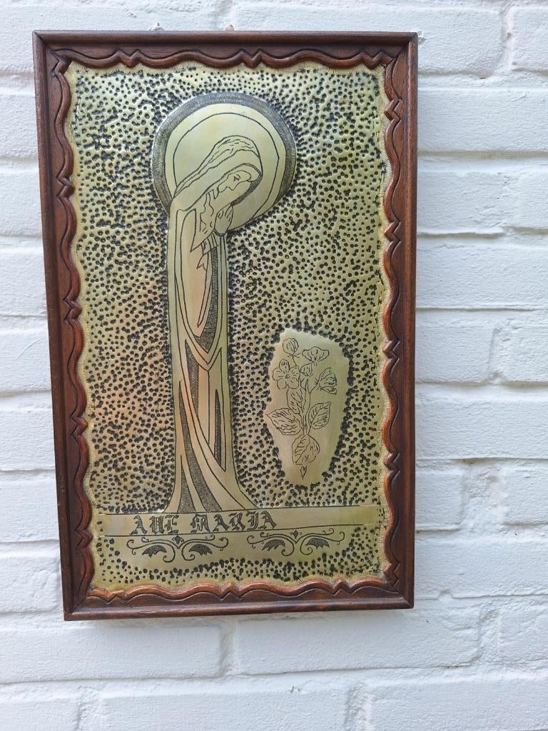 Ave Maria Schilderij Uit 1955, Antiek en Kunst, Antiek | Religie, Ophalen