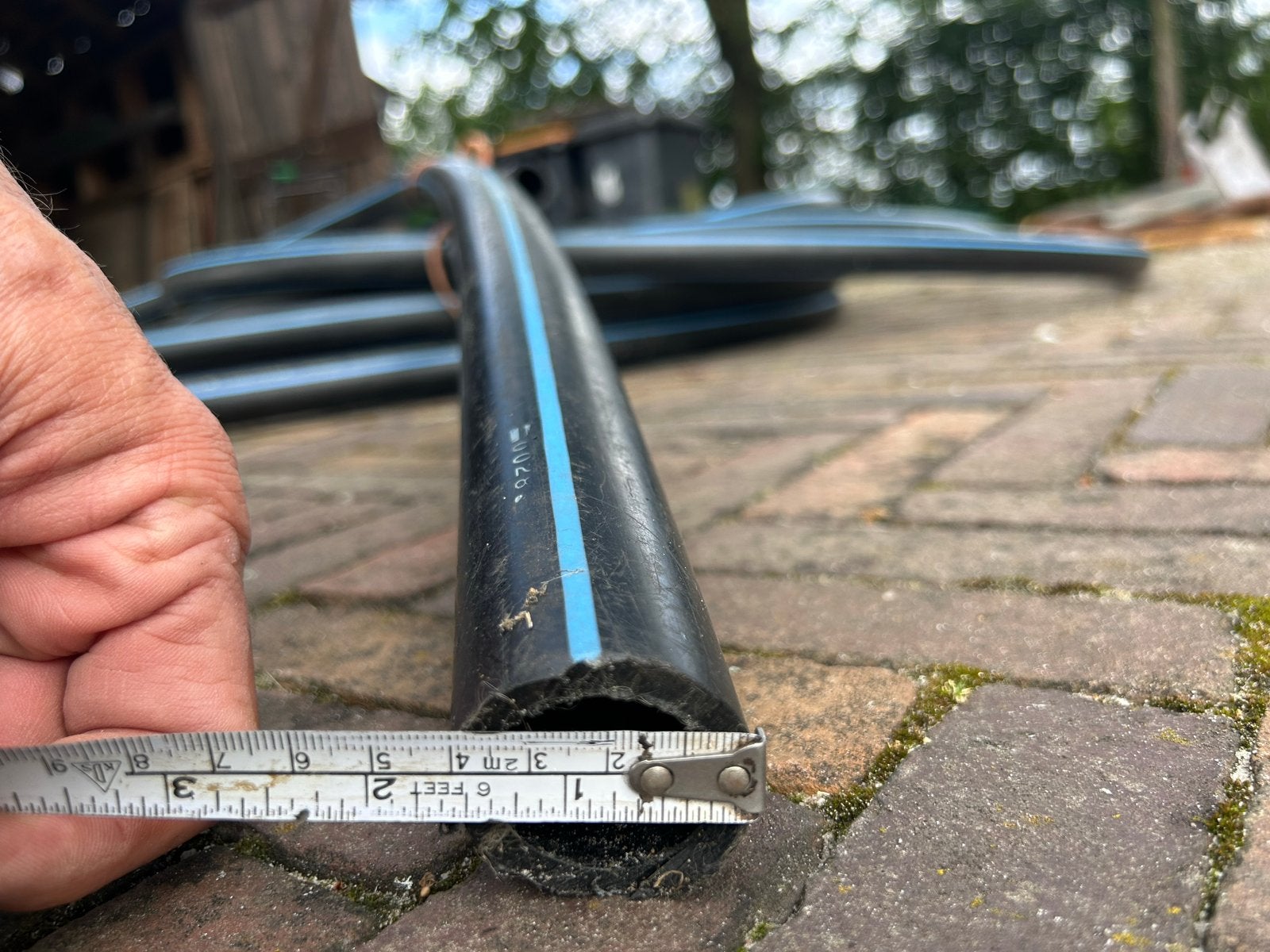 Tyleenslang met blauwe streep, 40mm diameter, Tuin en Terras, Tuinslangen, Ophalen, Zo goed als nieuw, Overige typen