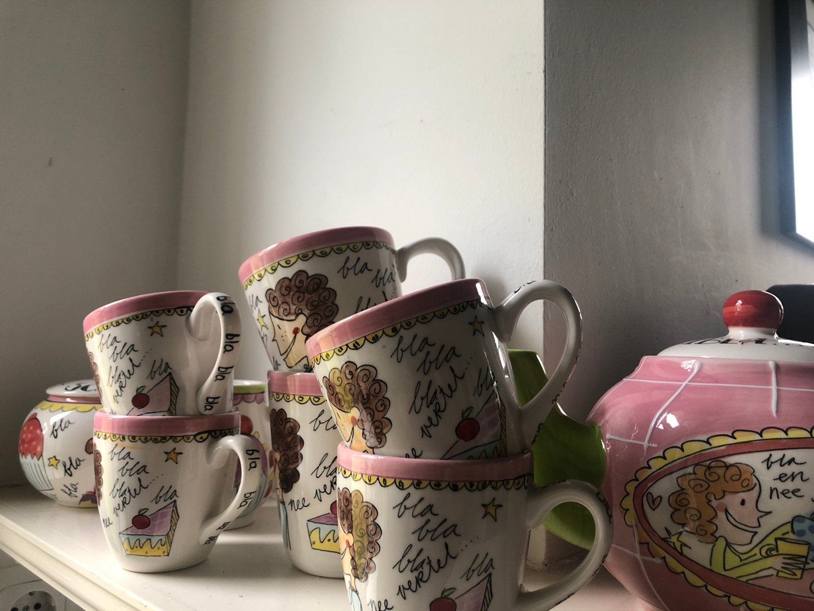 Blond Amsterdam Servies: Theepot, Suikerpot, Melkkannetje, M, Ophalen, Gebruikt, Keramiek, Modern