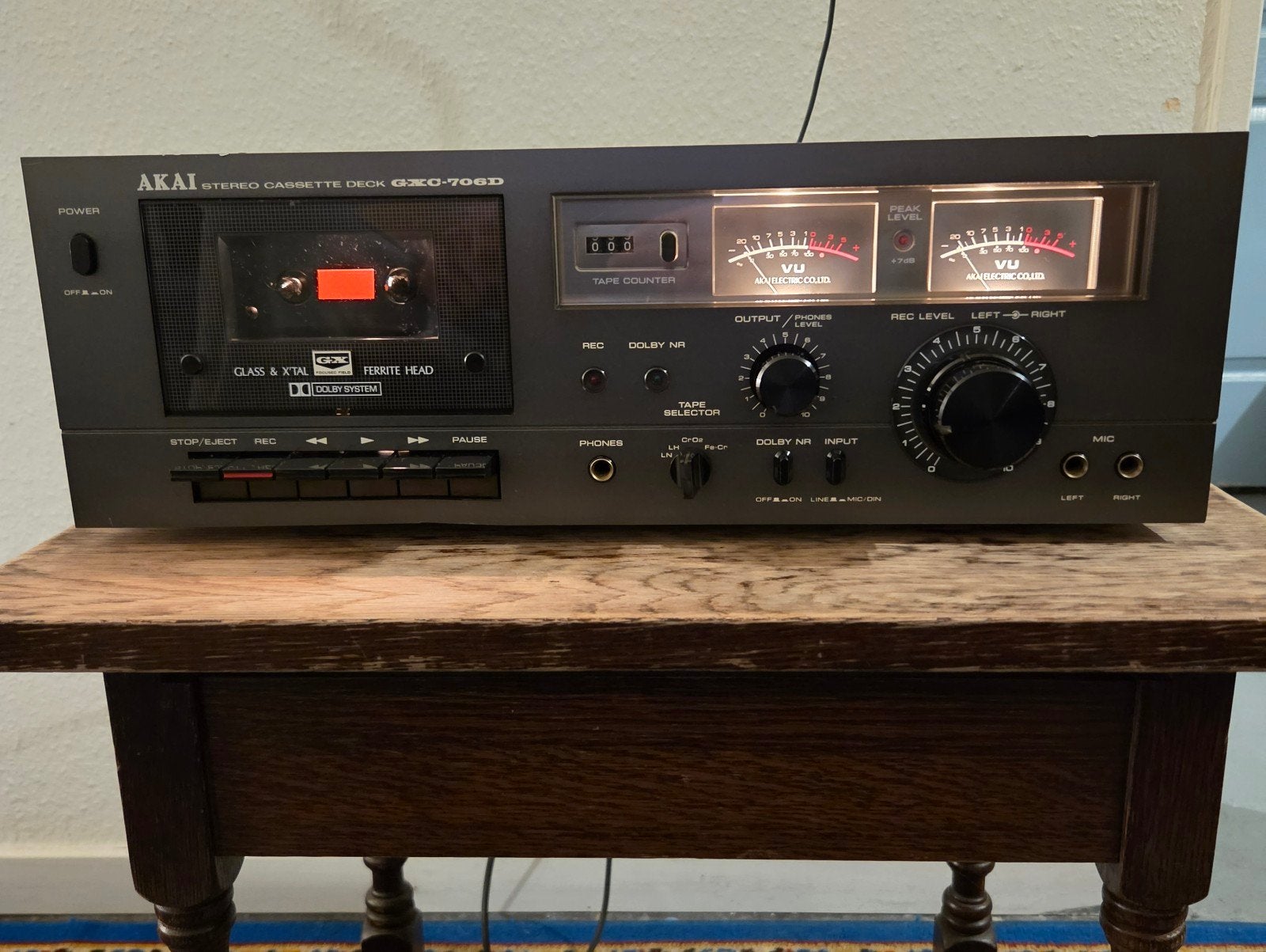 Akai GXC-706D Stereo Cassettedeck - Vintage Hifi, Audio, Tv en Foto, Cassettedecks, Ophalen of Verzenden, Enkel, Akai, Tiptoetsen