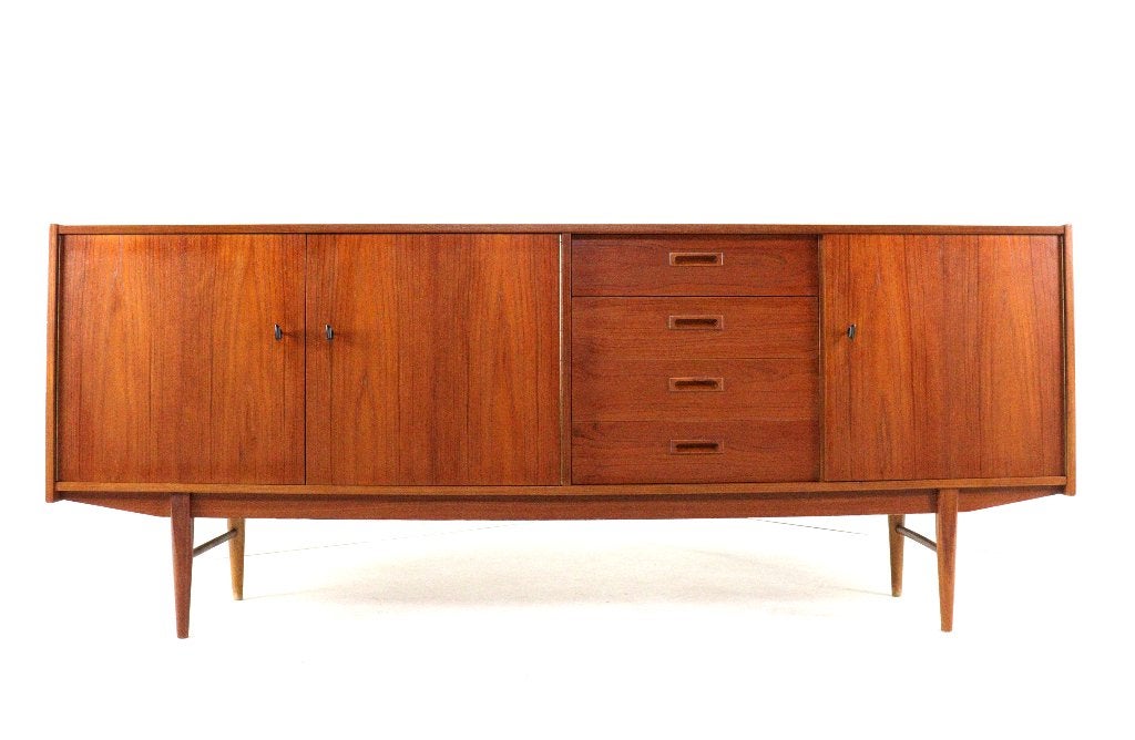 Prachtig Vintage Teak Sideboard TV-Meubel XL 208 cm Topstaat, Huis en Inrichting, Met lade(s), Teakhout, Scandinavisch, Ophalen of Verzenden