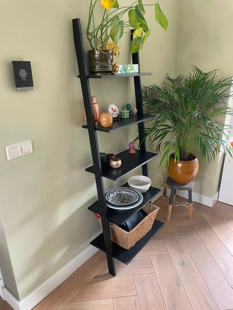 Zwarte Ladderkast / Wandrek, Ophalen, Gebruikt, Minder dan 150 cm, 150 tot 200 cm