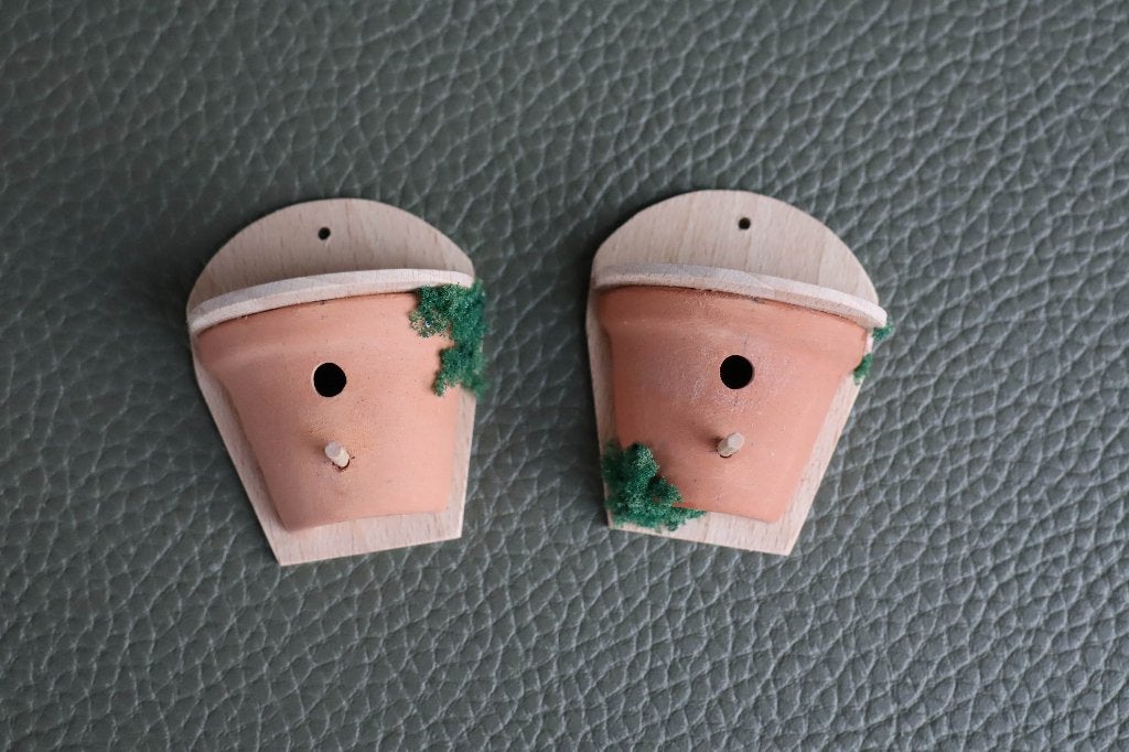 Terracotta vogelhuisjes met dakje en achterkant van hout., Ophalen of Verzenden, Nieuw, Gebruiksvoorwerp