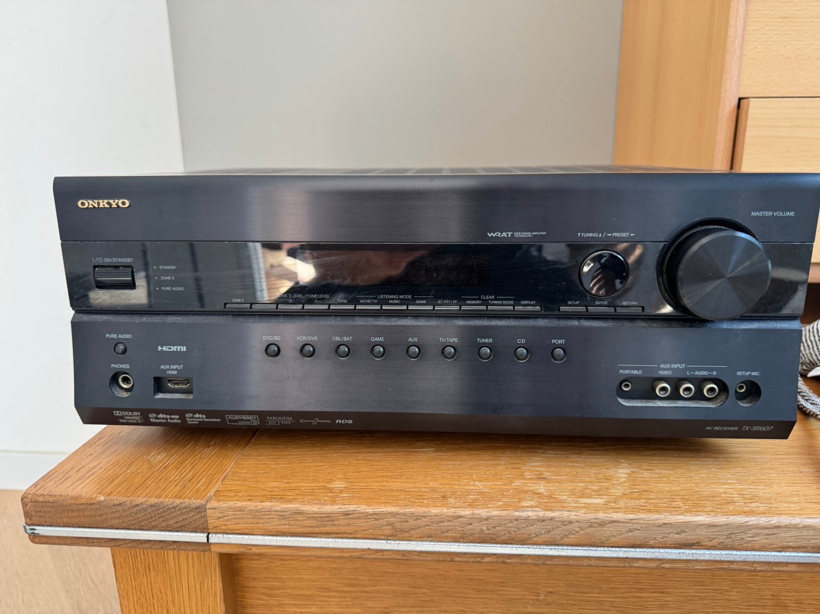 Onkyo TX-SR607 7.2-kanaals AV Receiver – HDMI – Home Cinema, Ophalen, Zo goed als nieuw, 120 watt of meer, Onkyo