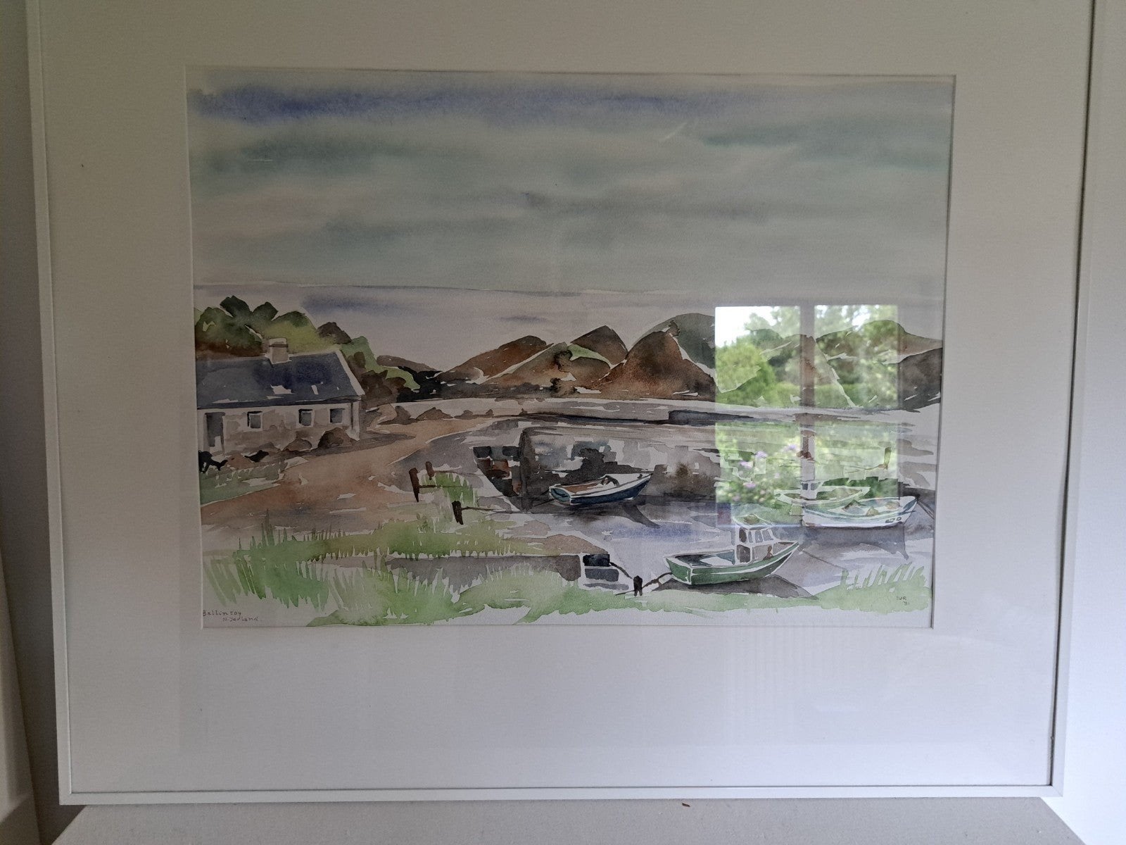 Schilderij: Aquarel van een havenlandschap, Antiek en Kunst, Ophalen of Verzenden