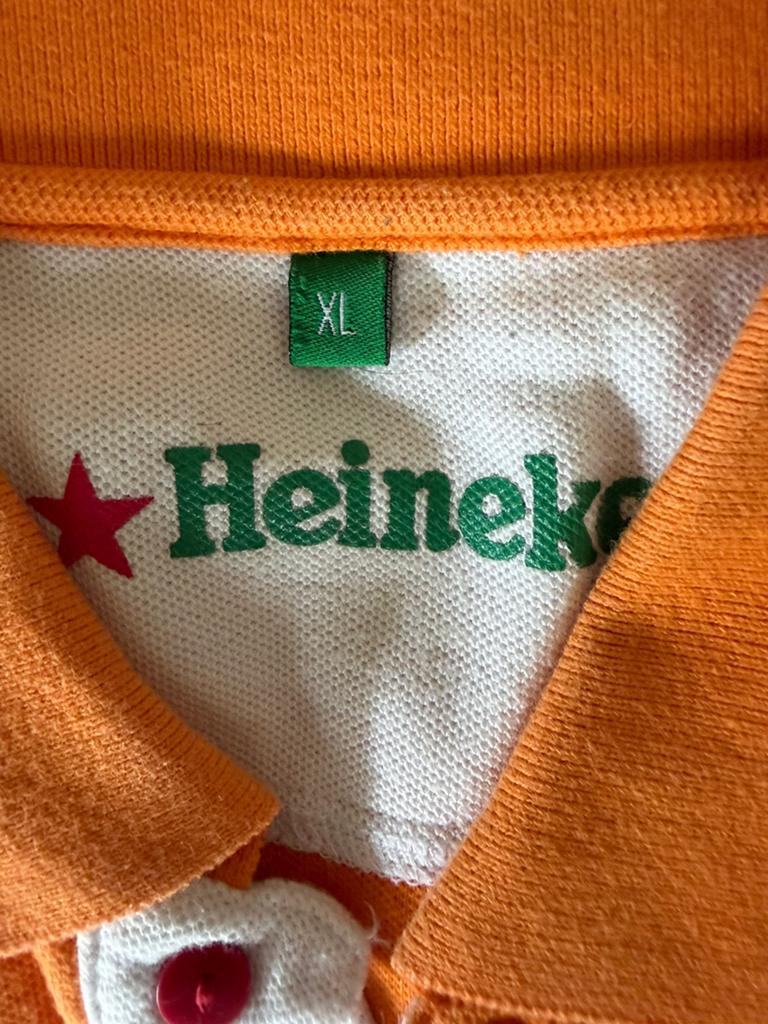 Heineken WK oranje polo shirt, Ophalen of Verzenden, Zo goed als nieuw, Maat 56/58 (XL), Oranje