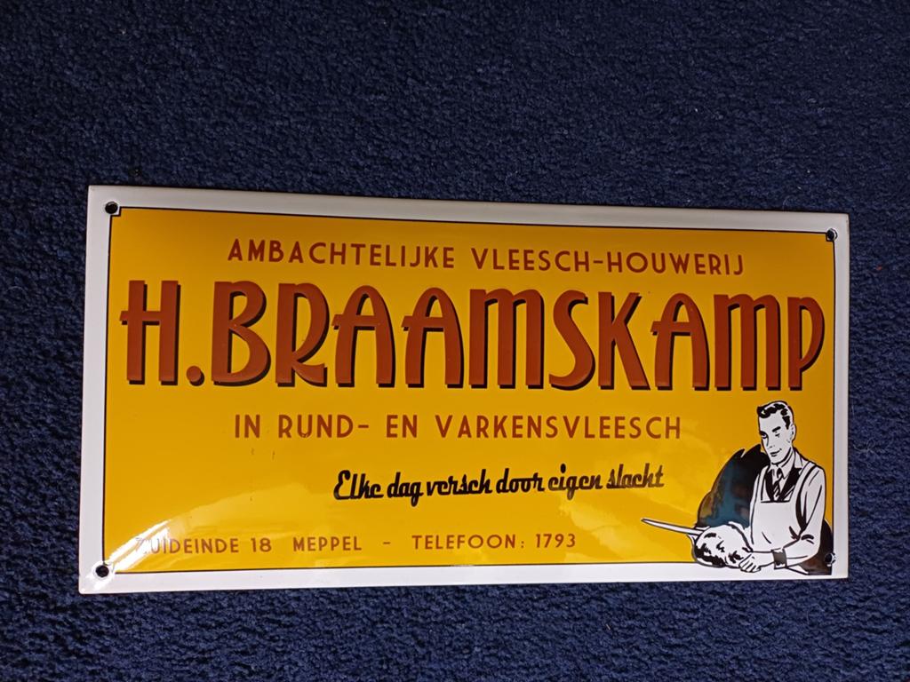 Emaille bord  Braamskamp, Antiek en Kunst, Antiek | Emaille, Ophalen of Verzenden