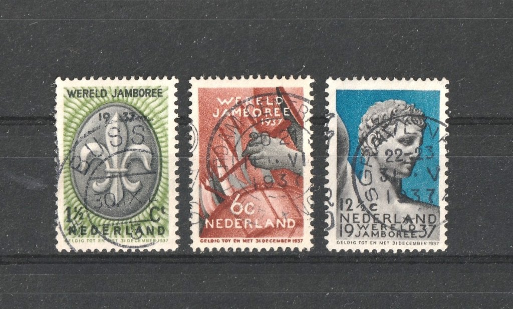 nvph 293-95 Wereld Jamboree  1937, Ophalen of Verzenden, Na 1940, Gestempeld