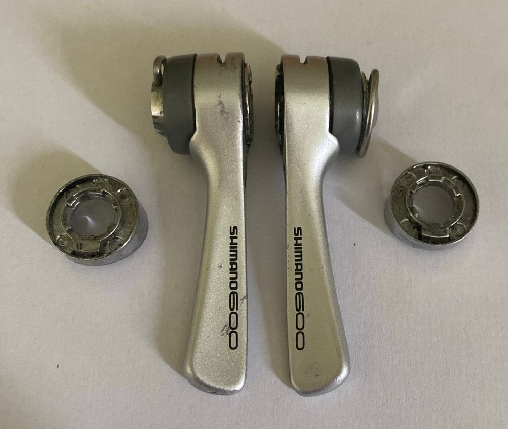 Shimano 600 Derailleur Shifters - Vintage, Gebruikt, Ophalen of Verzenden, Derailleur of Ketting, Aluminium