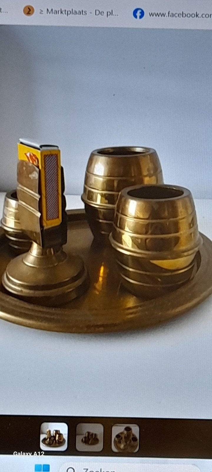 5 delig geel koper rokers setje, Ophalen, Koper