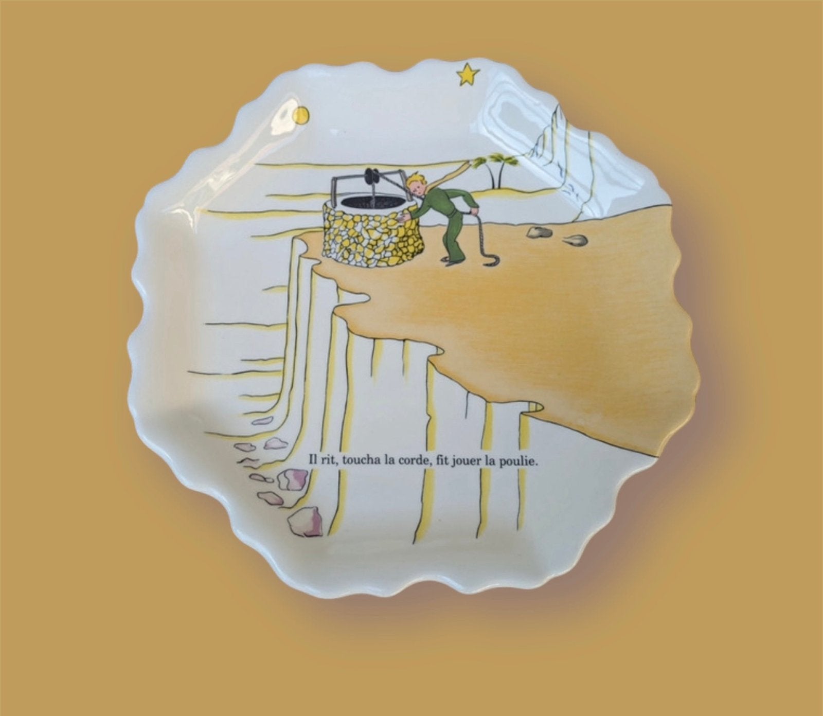 Gien France 1989 Le petit Prince faience bord, Verzenden, Zo goed als nieuw, Overige stijlen, Bord(en)