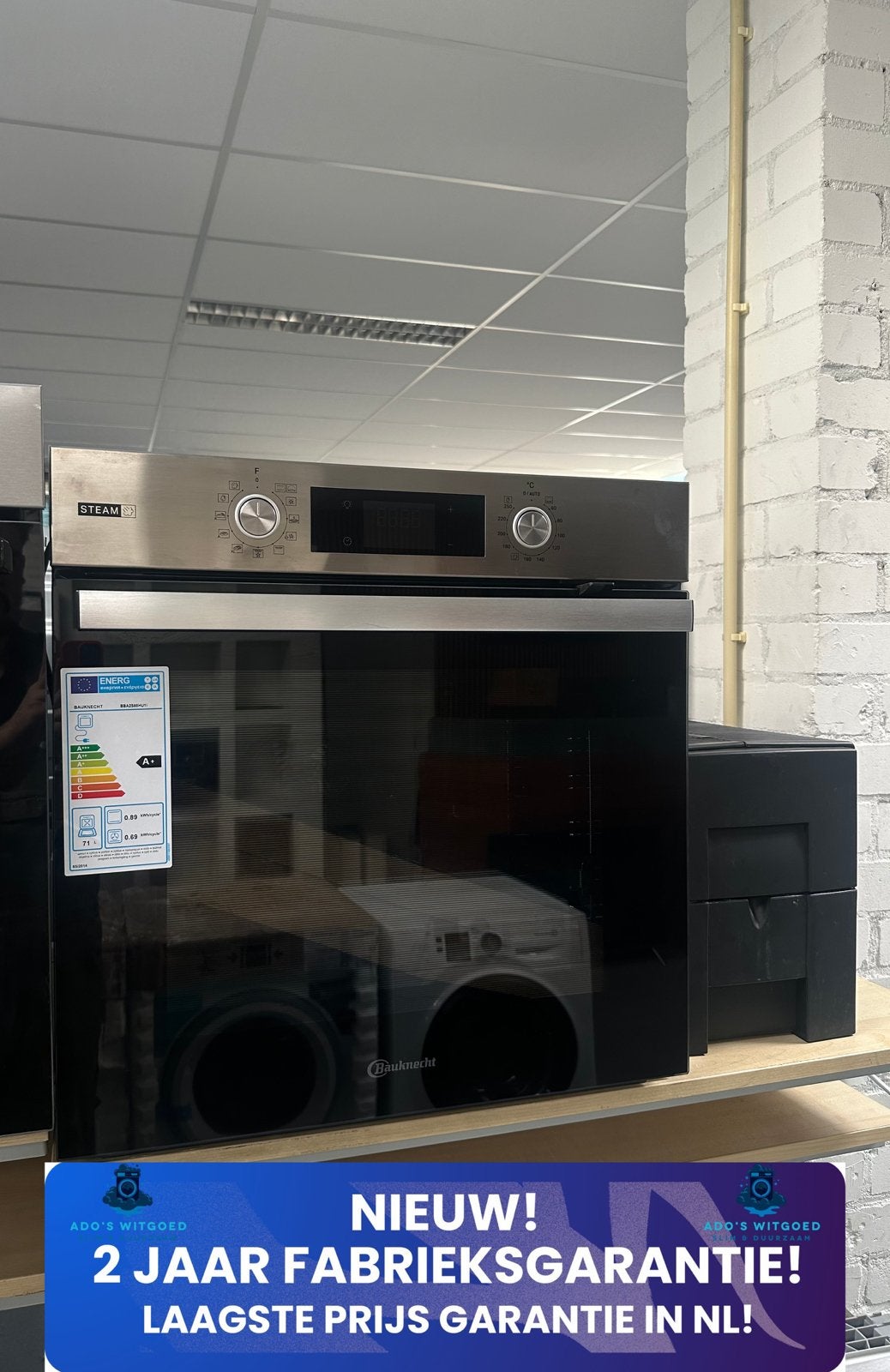 BAUKNECHT 71L INBOUW OVEN 60CM GentleSteam MaxiCooking, 45 tot 50 cm, Bauknecht, Hete lucht, Info@adoswitgoed.nl
