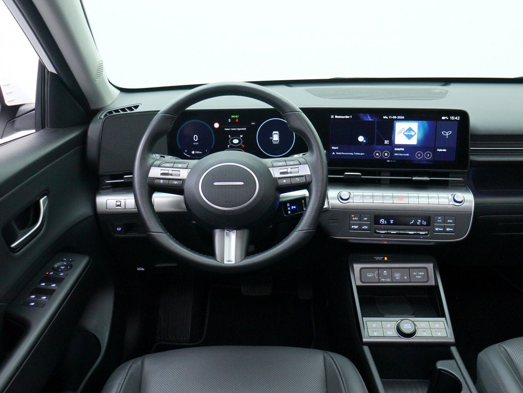 Hyundai KONA 1.6 GDI HEV Premium Sky | Panoramadak | Occ.Lea, Dealer onderhouden, Gebruikt, Wit, Leder