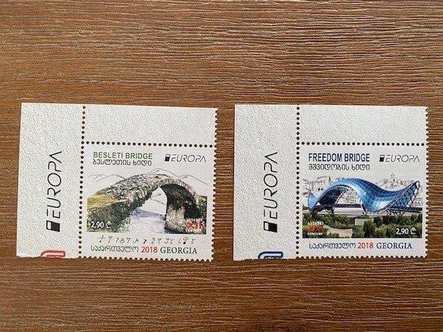 Georgie 2018, Mi 711-712 Europa CEPT, Ophalen of Verzenden, Overige landen, Postfris