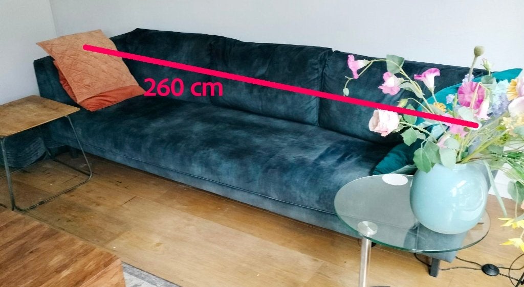Ruime 3-zits bank, Ophalen, 250 tot 300 cm, Gebruikt, 100 tot 125 cm
