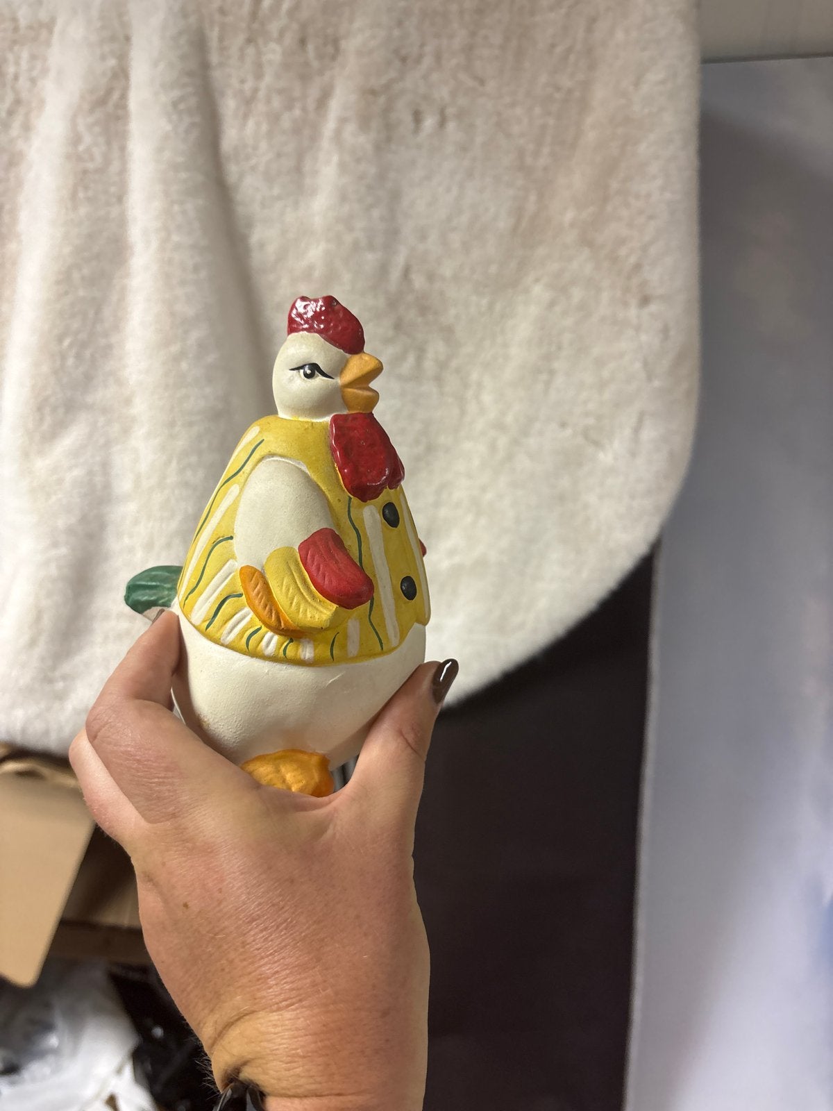 Decoratieve kip/haan beeldje, Huis en Inrichting, Gebruikt, Meerkleurig, Ophalen of Verzenden, Landelijk