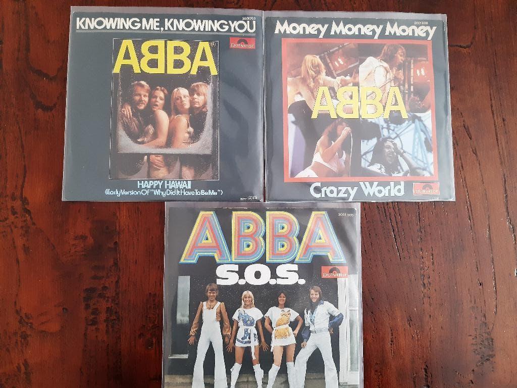 Abba 3 singles, Cd's en Dvd's, Vinyl Singles, Beschermende buitenhoes, Ophalen of Verzenden, Gebruikt, Pop