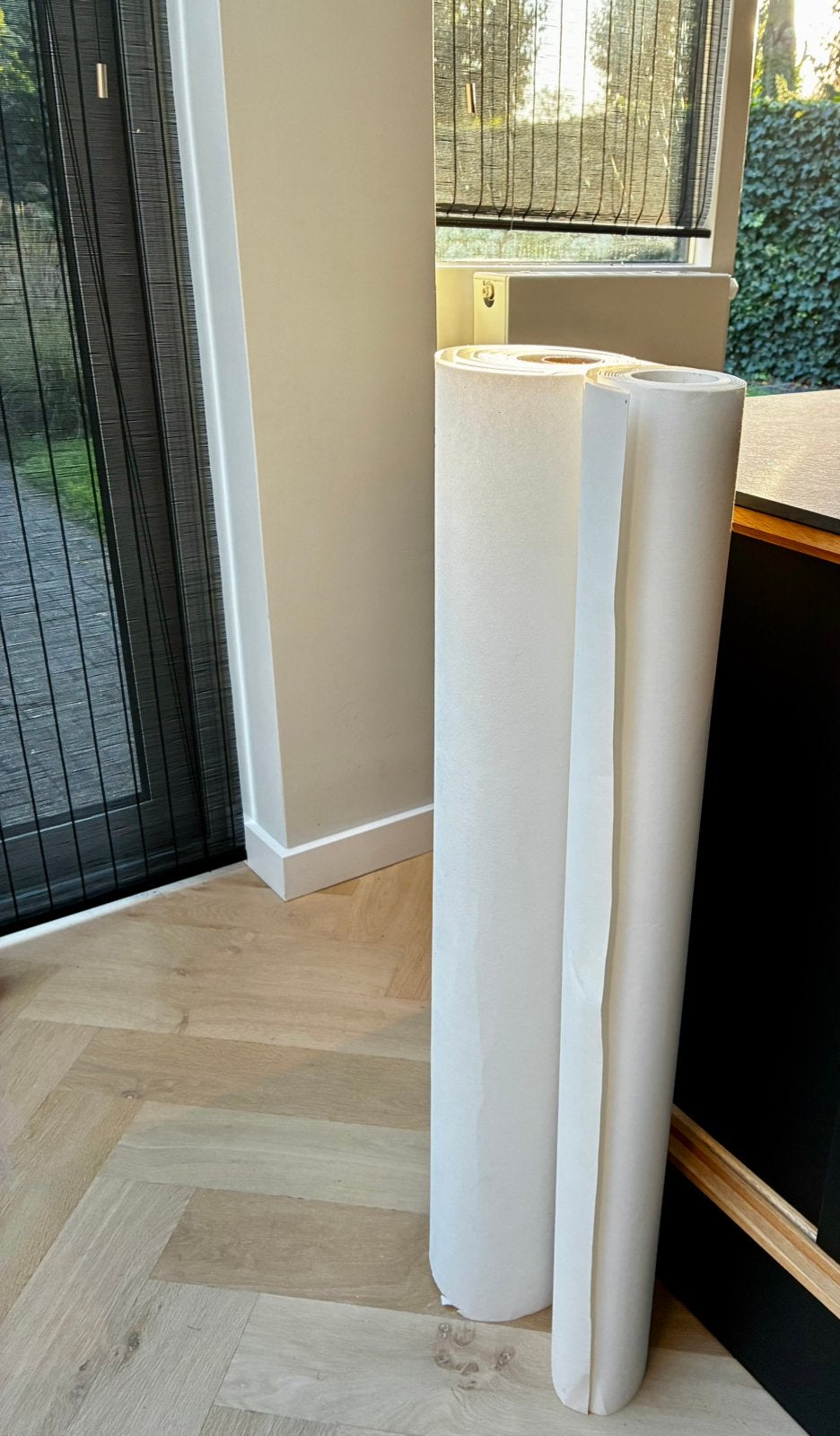Restant wit vliesbehang / renovlies | gratis, Ophalen, Wit