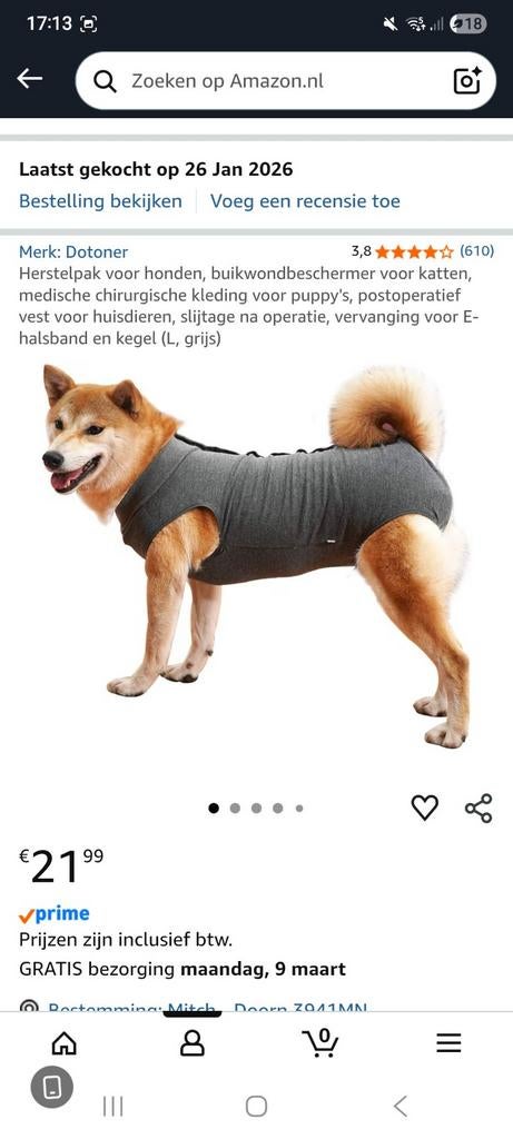 Hondenjasje, Dieren en Toebehoren, Ophalen of Verzenden, Nieuw, Hondenjas
