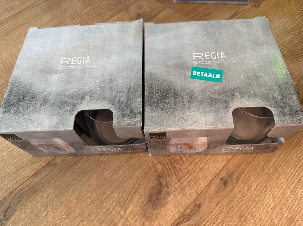 8 Regia drinkglazen van Royal Leerdam, Ophalen of Verzenden, Nieuw