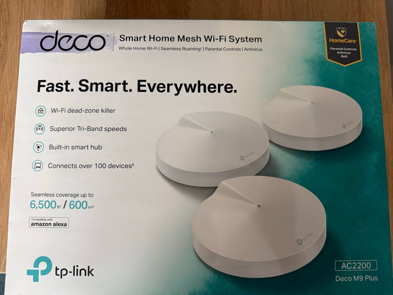 TP-Link Deco M9 Plus AC2200 Smart Home Mesh Wi-Fi Systeem, Ophalen of Verzenden, Gebruikt, Router