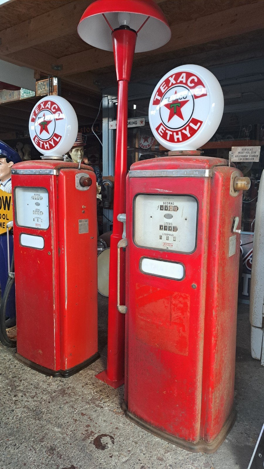 set vintage tokheim Texaco benzinepompen pomp, Verzamelen, Ophalen, Gebruikt