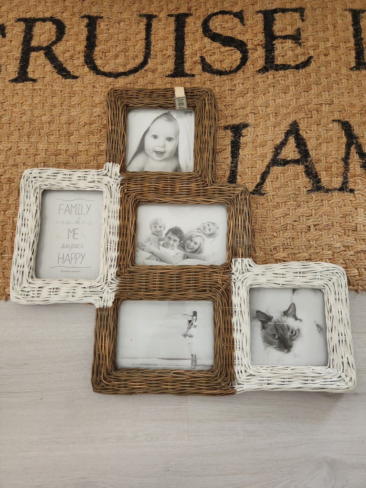 Riviera Maison rattan fotolijst, Ophalen, Zo goed als nieuw, Hout