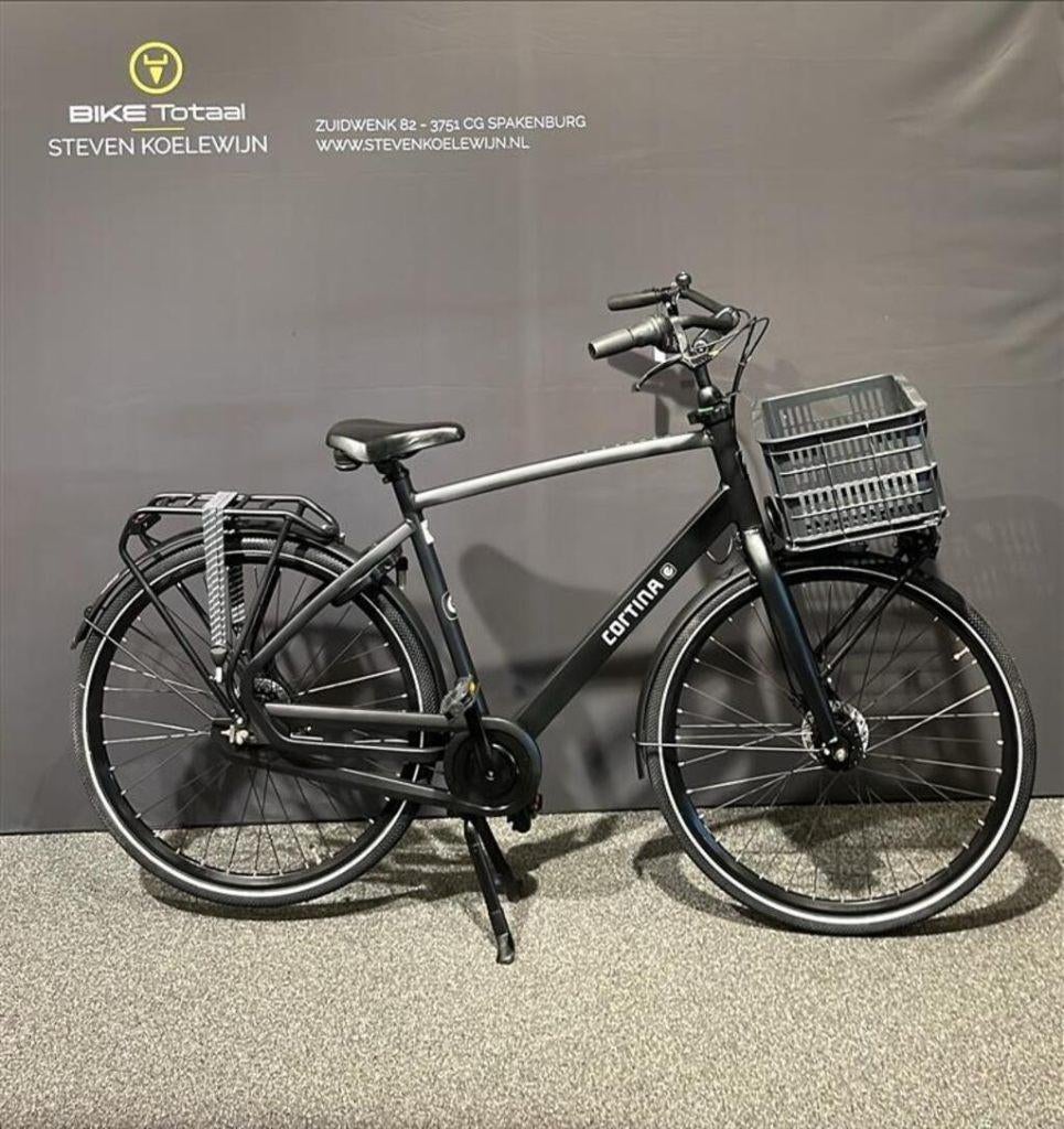 Cortina Common H56 N7 Stadsfietsen jet black matt 7 versn. m, Gebruikt, Versnellingen, 53 tot 57 cm, Ophalen
