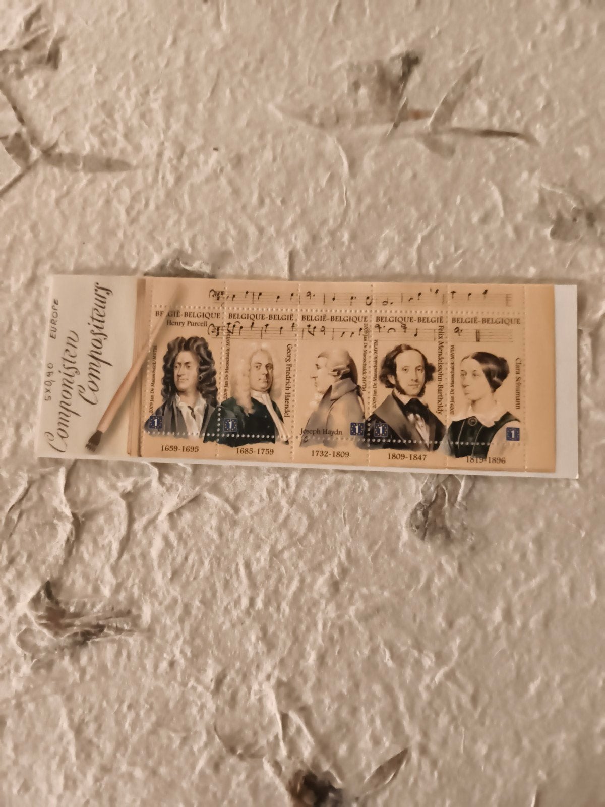 Belgische postzegelboekje Componisten Europa, Europa, Ophalen of Verzenden, Zonder stempel, Postfris
