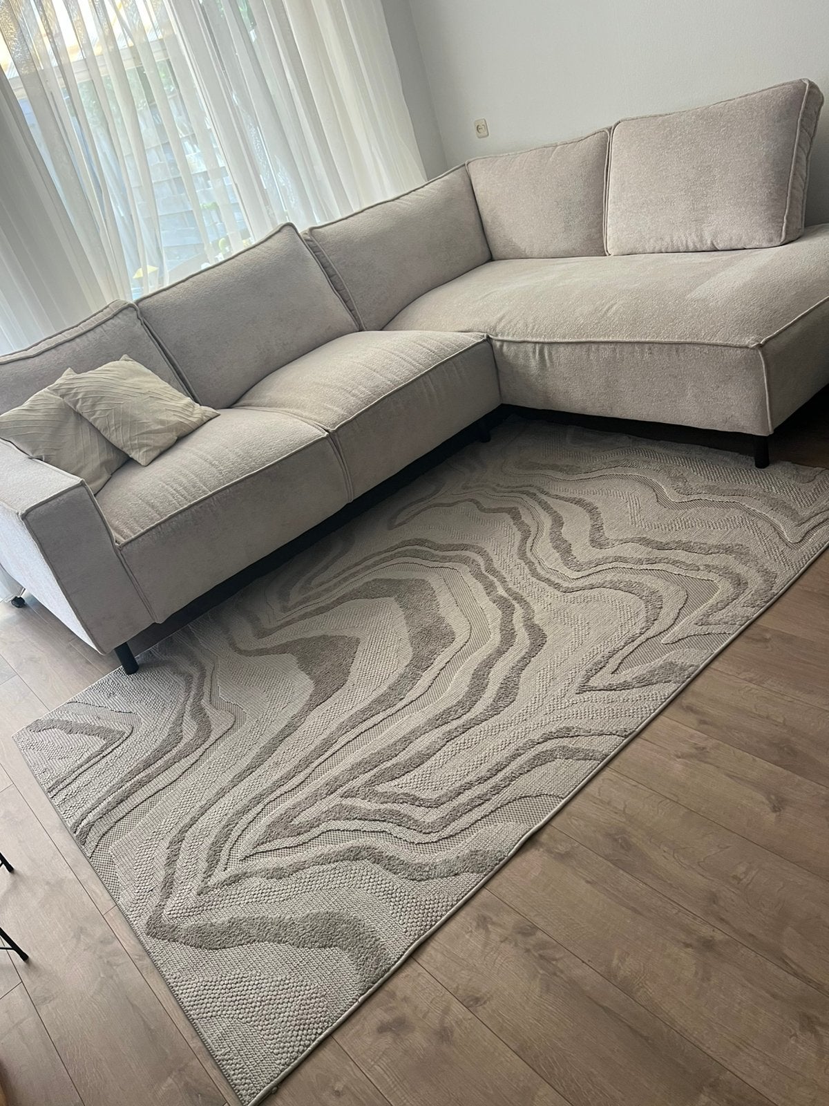 NOUS LIVING vloerkleed 230x160cm, Ophalen, Beige, 150 tot 200 cm, 200 cm of meer