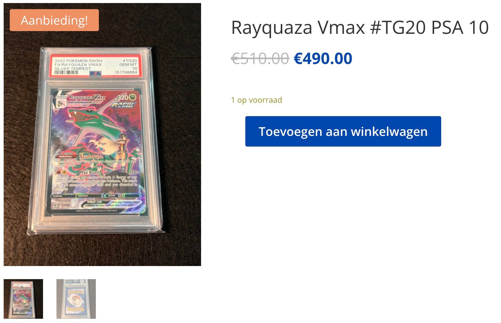PSA slabs Zomer AANBIEDING! Pokémon, Ophalen of Verzenden, Zo goed als nieuw, Meerdere kaarten