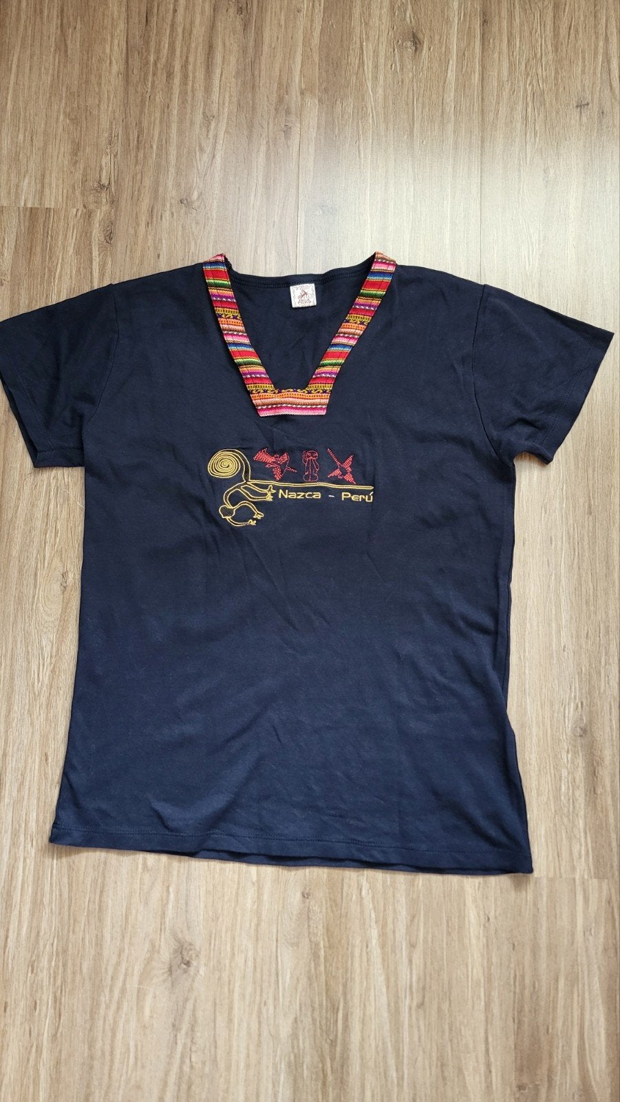 Inca Peru tshirt donkerblauw, Ophalen of Verzenden, Zo goed als nieuw, Blauw, Korte mouw