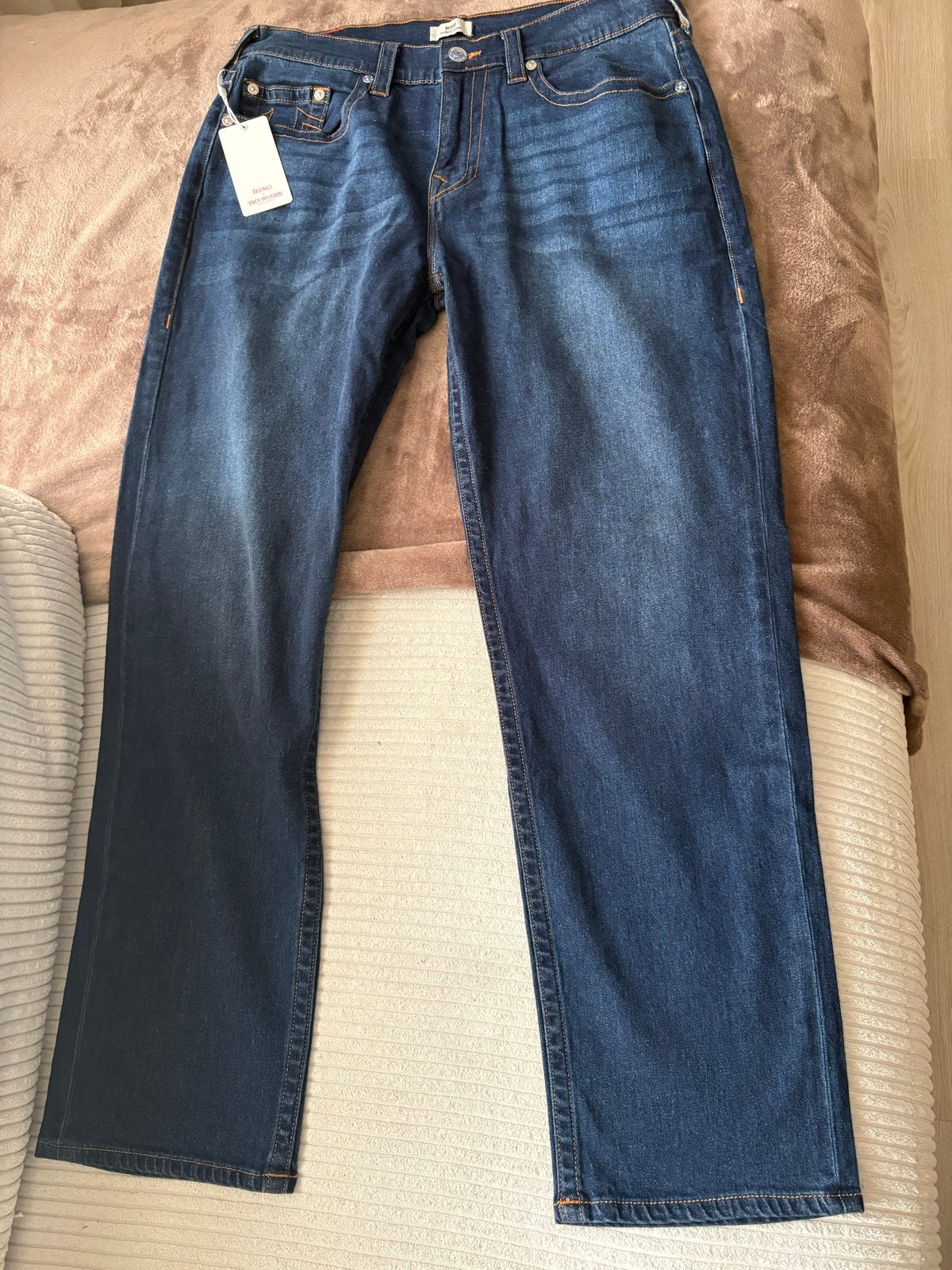 True Religion Bobby Relaxed Baggy Jeans W34 L32, Kleding | Heren, Ophalen of Verzenden, Nieuw, Blauw, W33 - W34 (confectie 48/50)