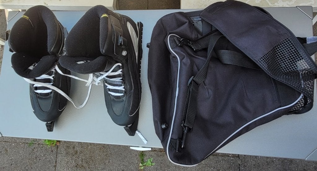 Bauer schaatsen in handige draagtas met beschermers, Sport en Fitness, Schaatsen, Bauer, Ophalen of Verzenden, Zo goed als nieuw