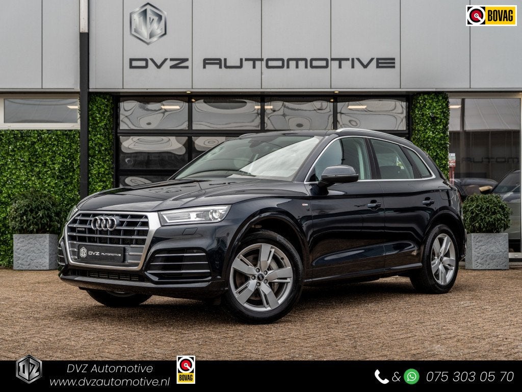 Audi Q5 50 TFSI e quattro Pro Line | Trekhaak | Memory | Cam, Auto's, Automaat, Zwart, 4 cilinders, Blauw