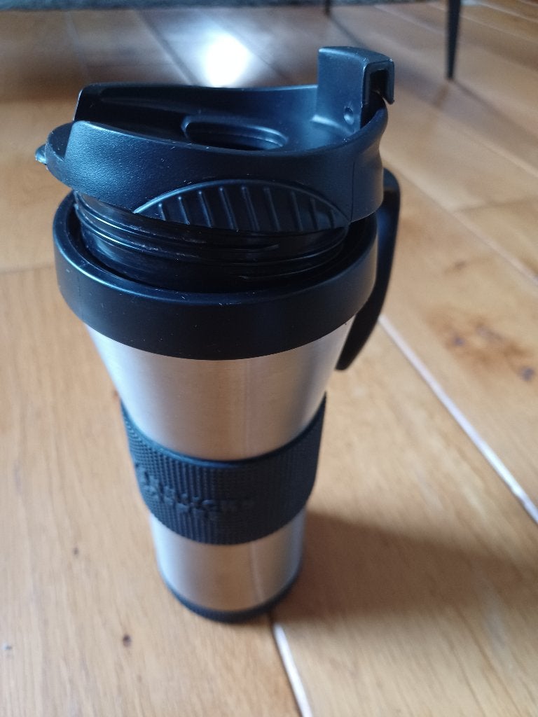 Starbucks 2006 16 oz (470ml) Miller RVS thremo beker, zgan, Zo goed als nieuw, Overige stijlen, Mok, Ophalen of Verzenden